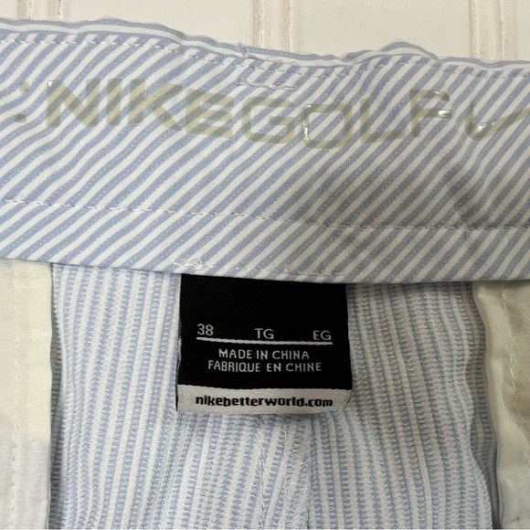 Nike Golf Dri-Fit Tour Performance Mens Striped Shorts Blue 38 Flat Front 565 - Picture 2 of 3